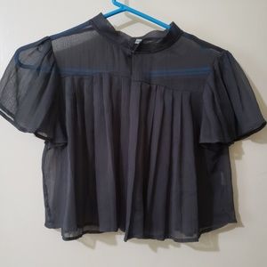 Gray Kimchi Blue sheer top